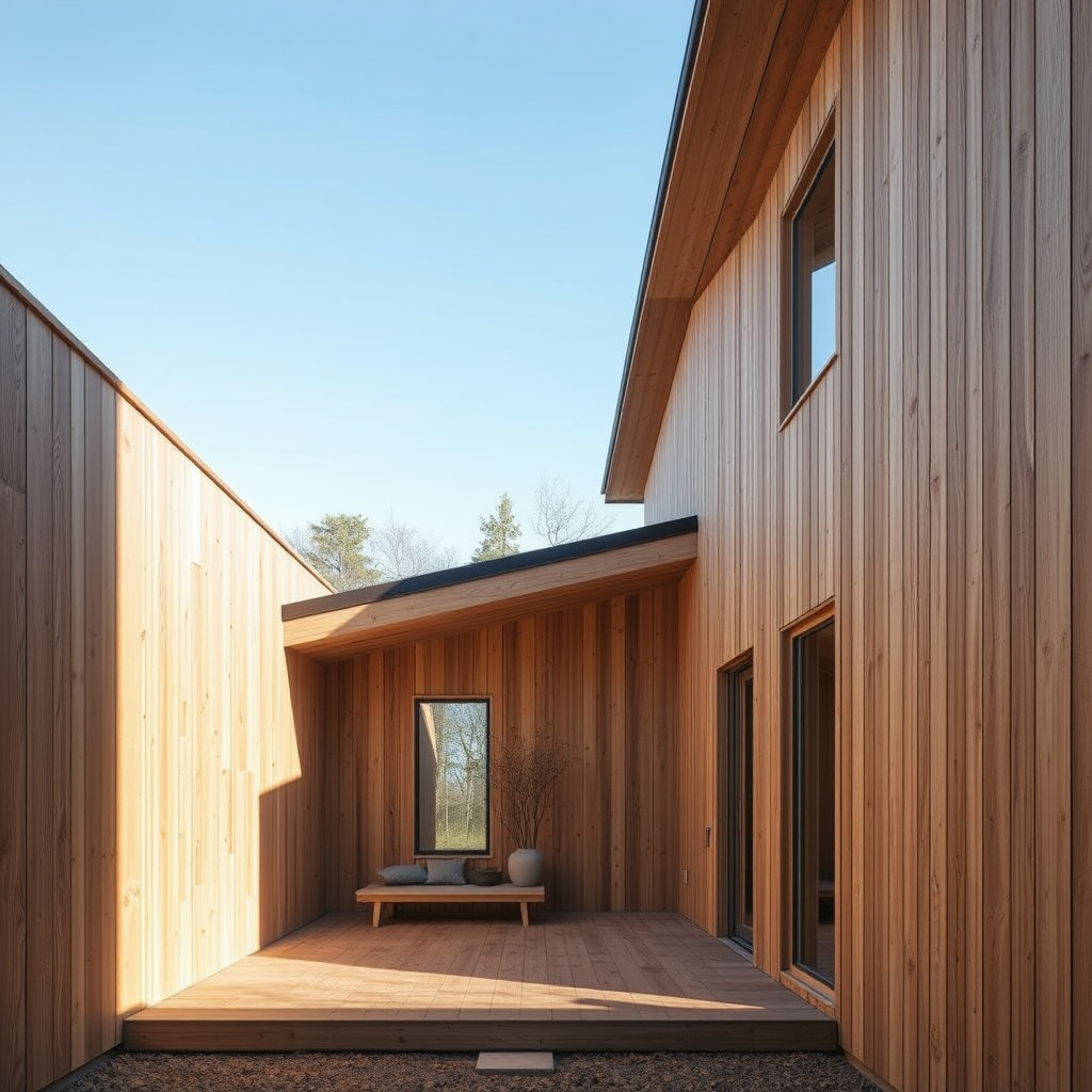 Kestävästi tuotettua puutavaraa ja bambumateriaalia suomalaisessa rakennusprojektissa